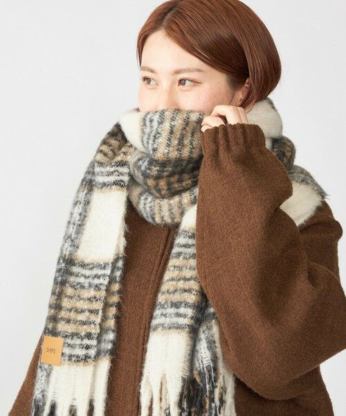 SHIPS / シップス マフラー・ショール・スヌード・ストール | 【WEB限定】SHIPS: ブークレ ボリューム マフラー (チェック) | 詳細3