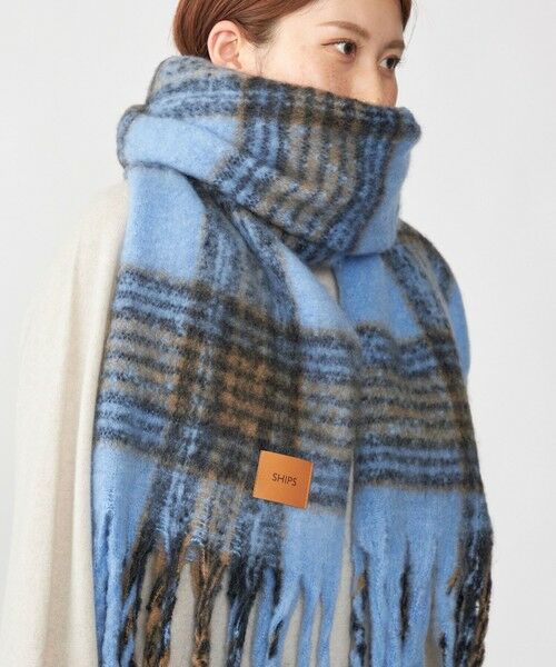 SHIPS / シップス マフラー・ショール・スヌード・ストール | 【WEB限定】SHIPS: ブークレ ボリューム マフラー (チェック) | 詳細10