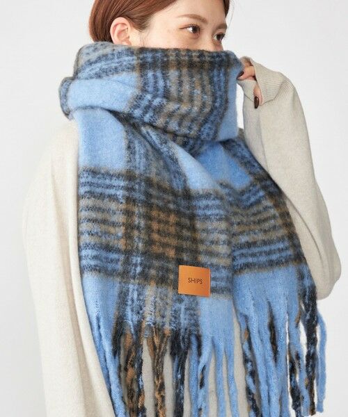 SHIPS / シップス マフラー・ショール・スヌード・ストール | 【WEB限定】SHIPS: ブークレ ボリューム マフラー (チェック) | 詳細11
