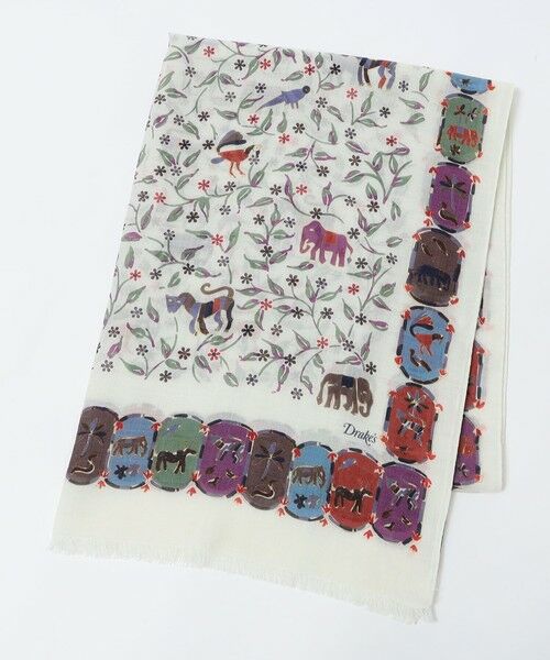 SHIPS / シップス マフラー・ショール・スヌード・ストール | Drake's: ELEPHANTS&FLOWERS WOOL-SILK | 詳細1