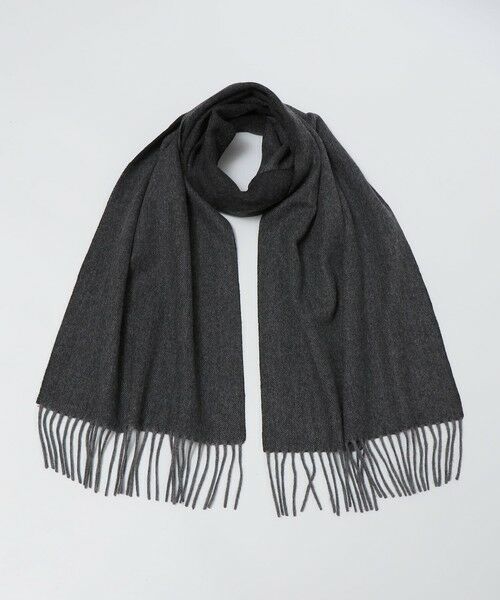 SHIPS / シップス マフラー・ショール・スヌード・ストール | SHIPS: カシミヤ ヘリンボーン リバーシブル マフラー | 詳細1