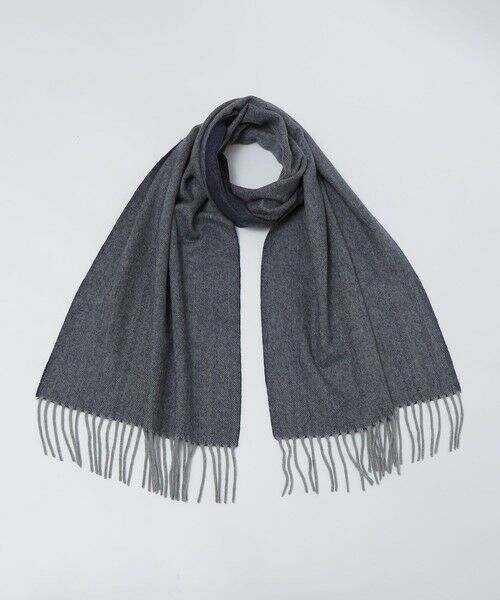 SHIPS / シップス マフラー・ショール・スヌード・ストール | SHIPS: カシミヤ ヘリンボーン リバーシブル マフラー | 詳細6