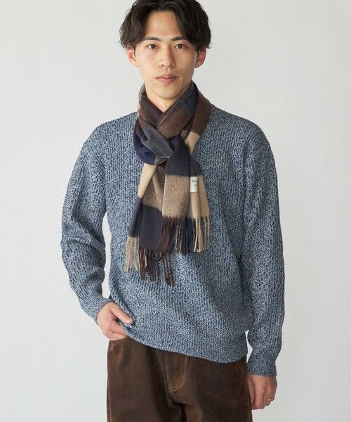 SHIPS / シップス マフラー・ショール・スヌード・ストール | SHIPS: カシミヤ シングル 3ブロック マフラー | 詳細1