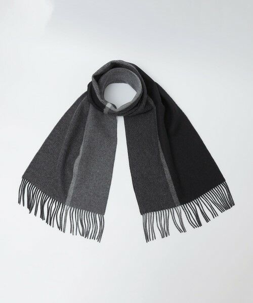 SHIPS / シップス マフラー・ショール・スヌード・ストール | SHIPS: カシミヤ ダブルフェイス パネル マフラー | 詳細1