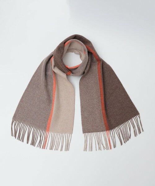 SHIPS / シップス マフラー・ショール・スヌード・ストール | SHIPS: カシミヤ ダブルフェイス パネル マフラー | 詳細3