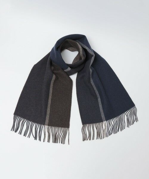 SHIPS / シップス マフラー・ショール・スヌード・ストール | SHIPS: カシミヤ ダブルフェイス パネル マフラー | 詳細13