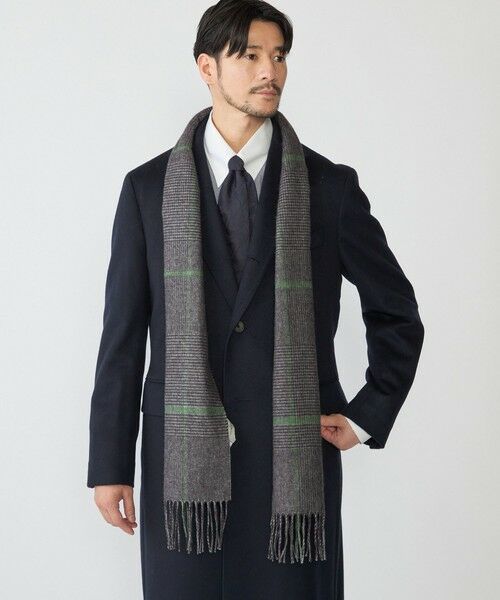 SHIPS / シップス マフラー・ショール・スヌード・ストール | PIACENZA: シルク/ウール グレンチェック マフラー | 詳細1