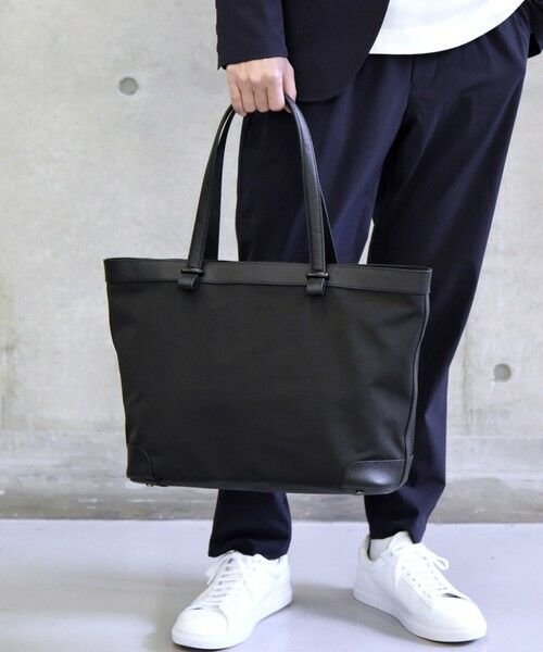 SHIPS / シップス トートバッグ | SHIPS: シュリンクレザー × ファブリック コンビ トートバッグ | 詳細3
