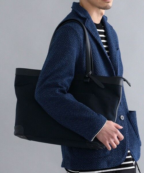 SHIPS / シップス トートバッグ | SHIPS: シュリンクレザー × ファブリック コンビ トートバッグ | 詳細7