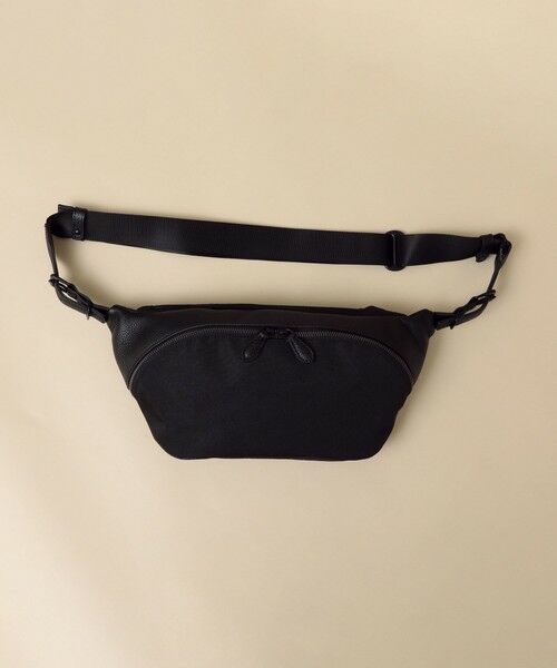 SHIPS / シップス メッセンジャーバッグ・ウエストポーチ | SHIPS: シュリンクレザー × ファブリック コンビ ウエスト バッグ (ボディバッグ) | 詳細2