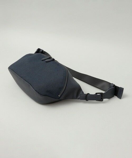 SHIPS / シップス メッセンジャーバッグ・ウエストポーチ | SHIPS: シュリンクレザー × ファブリック コンビ ウエスト バッグ (ボディバッグ) | 詳細7