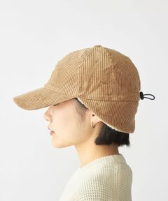 SHIPS / シップス ニットキャップ | 【WEB限定】SHIPS: ワンポイント ロゴ 刺繍 コーデュロイ ボア オーバーフィット キャップ