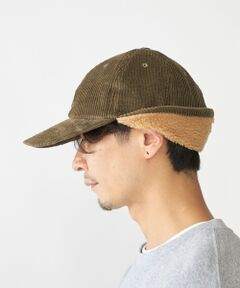 SHIPS / シップス ニットキャップ | 【WEB限定】SHIPS: ワンポイント ロゴ 刺繍 コーデュロイ ボア オーバーフィット キャップ