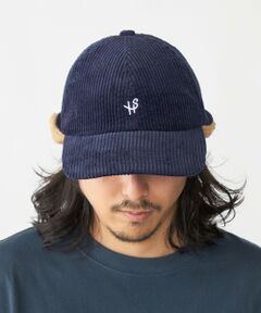 SHIPS / シップス ニットキャップ | 【WEB限定】SHIPS: ワンポイント ロゴ 刺繍 コーデュロイ ボア オーバーフィット キャップ
