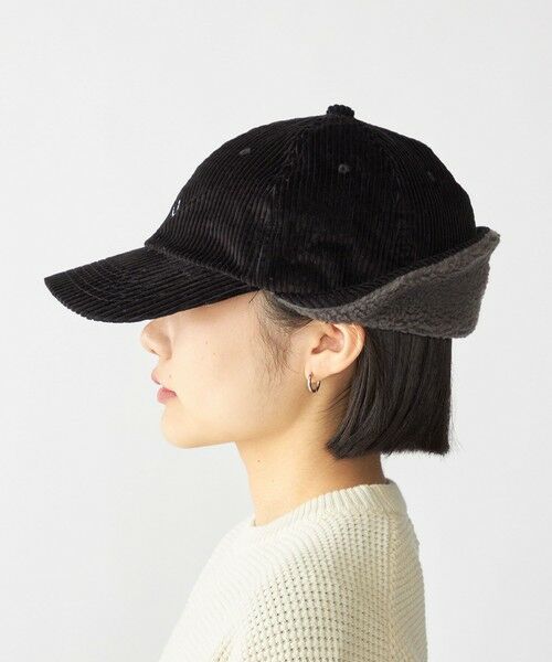 SHIPS / シップス キャップ | 【WEB限定】SHIPS: ワンポイント ロゴ 刺繍 コーデュロイ ボア オーバーフィット キャップ | 詳細3
