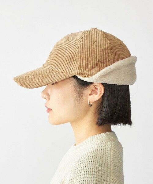 SHIPS / シップス キャップ | 【WEB限定】SHIPS: ワンポイント ロゴ 刺繍 コーデュロイ ボア オーバーフィット キャップ | 詳細8