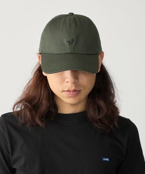 SHIPS / シップス キャップ | 【新色追加!! シリーズ累計2万個販売 】【WEB限定】SHIPS: ワンポイント ロゴ エンブロイダリー オーバーフィット キャップ(オリーブ)