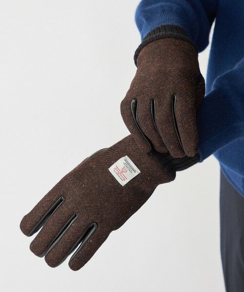 SHIPS / シップス 手袋 | SHIPS:〈タッチパネル対応〉HARRIS TWEED レザー コンビ グローブ | 詳細1