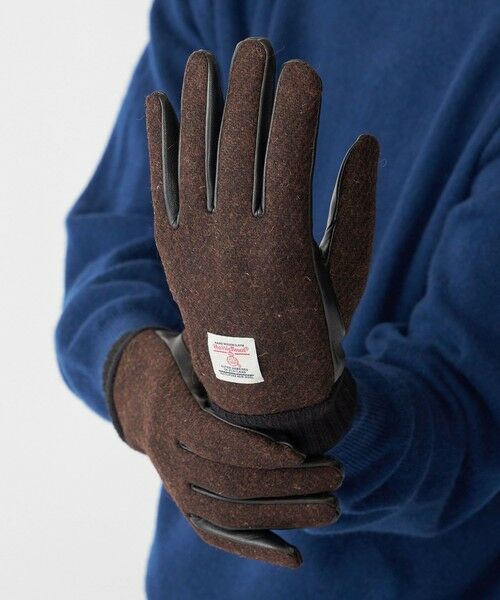 SHIPS / シップス 手袋 | SHIPS:〈タッチパネル対応〉HARRIS TWEED レザー コンビ グローブ | 詳細2