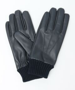 SHIPS / シップス 手袋 | SHIPS:〈タッチパネル対応〉レザー リブ グローブ