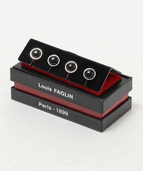SHIPS / シップス カフリンクス・ネクタイピン | LOUIS FAGLIN: オニキス ブラック シルバー スタッズ | 詳細3