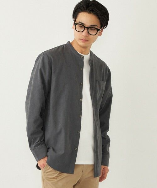 SHIPS / シップス シャツ・ブラウス | SHIPS Colors:〈洗濯機可能〉フェイクスエード(ポリエステル) バンドカラー シャツ | 詳細4