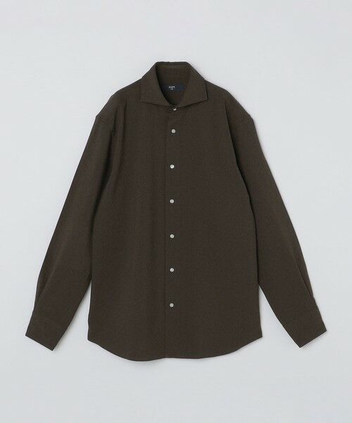 SHIPS / シップス シャツ・ブラウス | SHIPS Colors:〈洗濯機可能〉イージーケア ウールライク ワイドカラー シャツ(ブラウン)