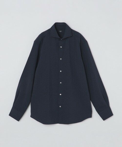 SHIPS / シップス シャツ・ブラウス | SHIPS Colors:〈洗濯機可能〉イージーケア ウールライク ワイドカラー シャツ(ネイビー)