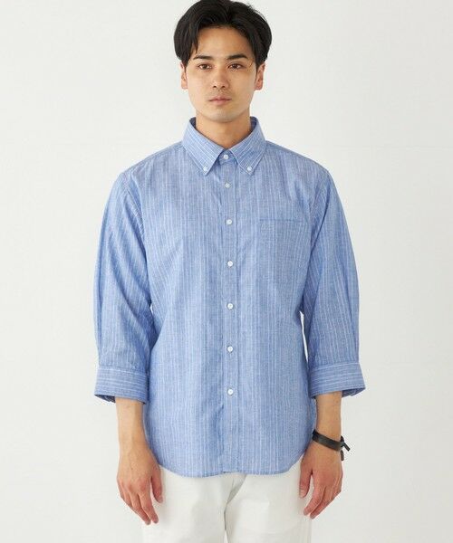 SHIPS / シップス シャツ・ブラウス | SHIPS Colors:コットン リネン ストライプ 7分袖 シャツ | 詳細10