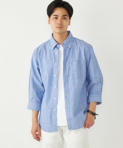 SHIPS / シップス シャツ・ブラウス | SHIPS Colors:コットン リネン ストライプ 7分袖 シャツ | 詳細15