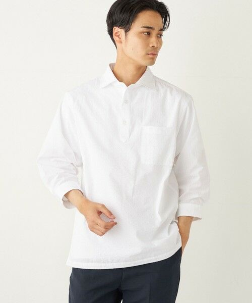 SHIPS / シップス シャツ・ブラウス | SHIPS Colors:〈洗濯機可能〉シアーサッカー スキッパー 7分袖 シャツ | 詳細7