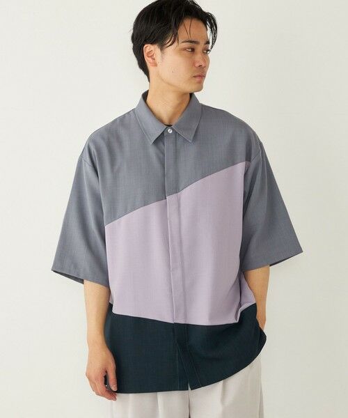 SHIPS / シップス シャツ・ブラウス | SHIPS Colors:〈洗濯機可能〉比翼 ブロッキング シャツ(ライトグレー)