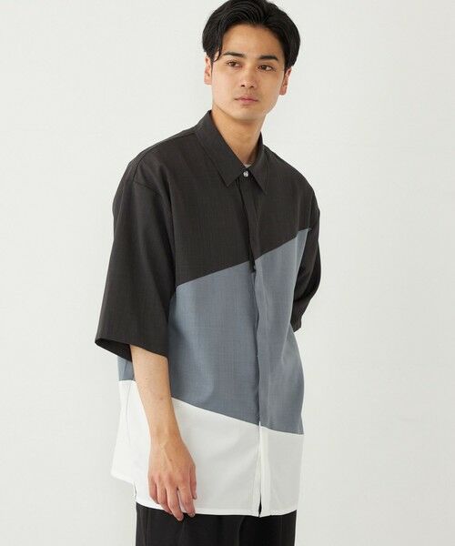 SHIPS / シップス シャツ・ブラウス | SHIPS Colors:〈洗濯機可能〉比翼 ブロッキング シャツ(ダークグレー)