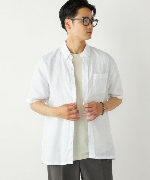 SHIPS / シップス シャツ・ブラウス | SHIPS Colors:リネン ボタンダウン ショートスリーブ シャツ | 詳細4