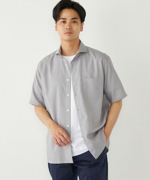 SHIPS / シップス シャツ・ブラウス | SHIPS Colors:ノーアイロン ウールライク ワイドカラー ショートスリーブ シャツ | 詳細25