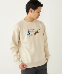 SHIPS / シップス Tシャツ | SHIPS Colors:フェイクスエード (ポリエステル) エンブロイダリー スウェット