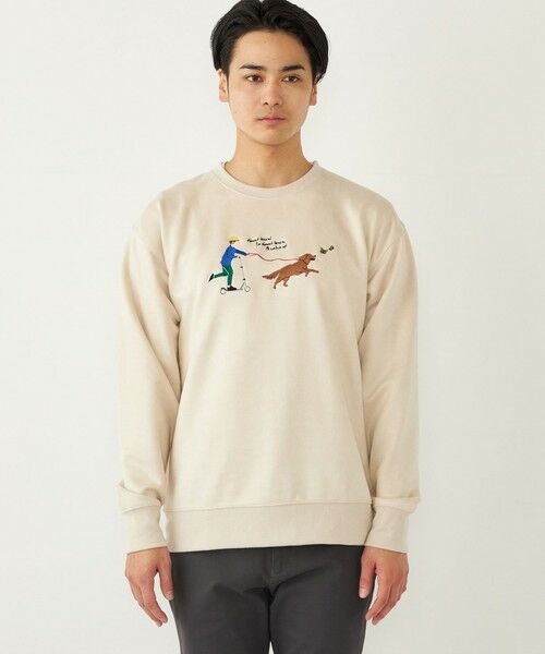 SHIPS / シップス Tシャツ | SHIPS Colors:フェイクスエード (ポリエステル) エンブロイダリー スウェット | 詳細3