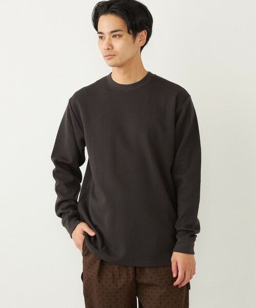 SHIPS / シップス Tシャツ | SHIPS Colors:USAコットン サーマル ロングスリーブ◇(ダークグレー)