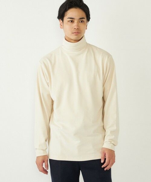 SHIPS / シップス Tシャツ | SHIPS Colors:〈洗濯機可能〉スムース ジャージ タートルネック カットソー(オフホワイト)