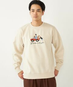 SHIPS / シップス スウェット | SHIPS Colors: ポリエステル フェイクスエード エンブロイダリー スウェット