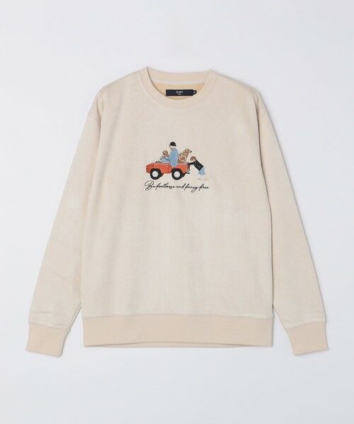 SHIPS / シップス スウェット | SHIPS Colors: ポリエステル フェイクスエード エンブロイダリー スウェット | 詳細1