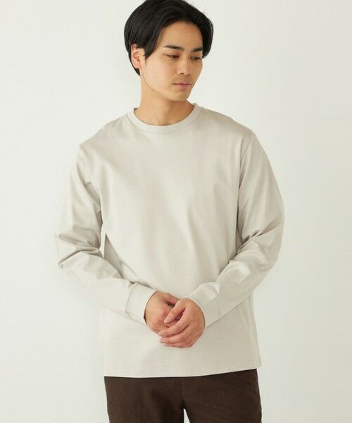 SHIPS / シップス Tシャツ | SHIPS Colors:シルケット コットン クルーネック Tシャツ (ロンT)◇(グレー)