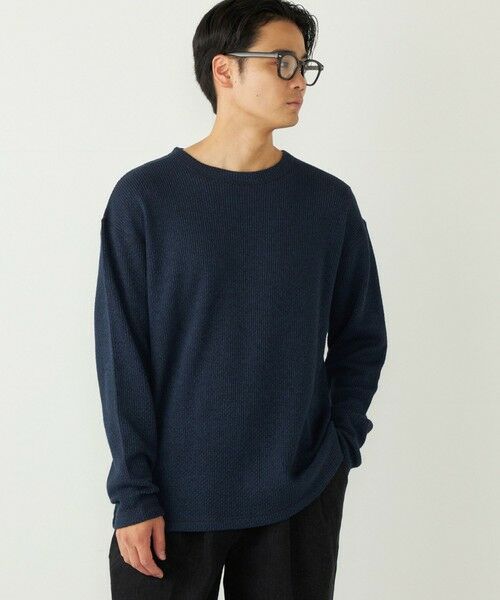 SHIPS / シップス Tシャツ | SHIPS Colors:ローゲージ カノコ ロンT◇(ネイビー)