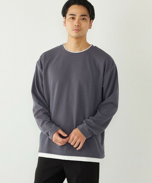 SHIPS / シップス Tシャツ | SHIPS Colors:フクレ ジャカード フェイクレイヤード ロンT | 詳細10