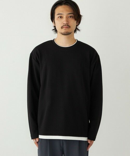 SHIPS / シップス Tシャツ | SHIPS Colors:フクレ ジャカード フェイクレイヤード ロンT | 詳細9