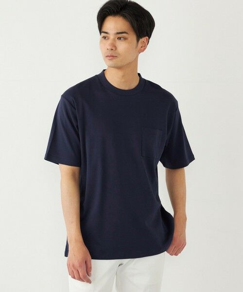 SHIPS / シップス Tシャツ | SHIPS Colors:〈抗菌防臭・接触冷感〉スムース ビズT ショートスリーブ◇(ネイビー)