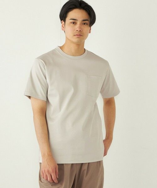SHIPS / シップス Tシャツ | SHIPS Colors:〈接触冷感〉シルケット コットン クルーネック TEE◇(グレー)