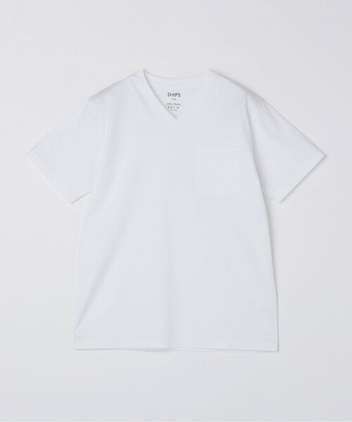 SHIPS / シップス Tシャツ | SHIPS Colors:〈接触冷感〉シルケット コットン Vネック TEE◇ | 詳細1