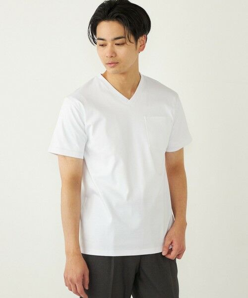 SHIPS / シップス Tシャツ | SHIPS Colors:〈接触冷感〉シルケット コットン Vネック TEE◇ | 詳細9