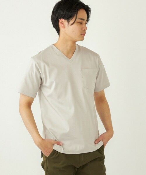 SHIPS / シップス Tシャツ | SHIPS Colors:〈接触冷感〉シルケット コットン Vネック TEE◇ | 詳細20
